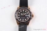 Replica Rolex Yachtmaster Watch Everose Gold Black Rubber Clone ETA2836